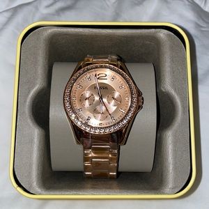 Rose gold fossil watch